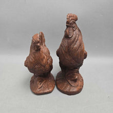 Load image into Gallery viewer, Rooster &amp; Hen Chicken Figurine Pair (7")
