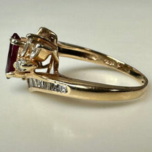 Load image into Gallery viewer, 14K Gold Ruby Diamond Ring sz 6 (3.6g)
