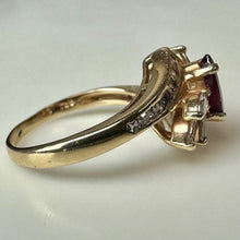 Load image into Gallery viewer, 14K Gold Ruby Diamond Ring sz 6 (3.6g)
