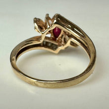 Load image into Gallery viewer, 14K Gold Ruby Diamond Ring sz 6 (3.6g)
