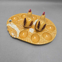 Load image into Gallery viewer, Yellow Ceramic Devilled Egg Plate + Chicken Salt &amp; Pepper (9.5x6.5)
