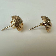 Load image into Gallery viewer, 14K Gold Diamond-Cut Domed Stud Earrings (1.1g)
