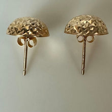 Load image into Gallery viewer, 14K Gold Diamond-Cut Domed Stud Earrings (1.1g)
