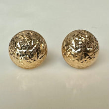 Load image into Gallery viewer, 14K Gold Diamond-Cut Domed Stud Earrings (1.1g)
