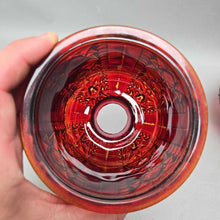 Load image into Gallery viewer, Indiana Glass Ruby Red Stars &amp; Bars Fairy Lamp (6.5")
