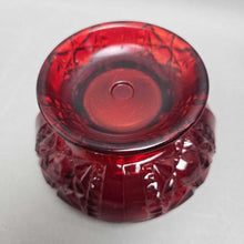 Load image into Gallery viewer, Indiana Glass Ruby Red Stars &amp; Bars Fairy Lamp (6.5")
