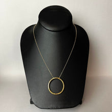 Load image into Gallery viewer, 14K Gold Diamond-Cut O Pendant on 18" Chain Necklace (1.4g)
