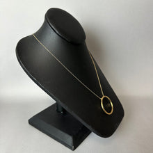 Load image into Gallery viewer, 14K Gold Diamond-Cut O Pendant on 18" Chain Necklace (1.4g)
