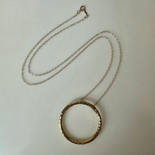 Load image into Gallery viewer, 14K Gold Diamond-Cut O Pendant on 18" Chain Necklace (1.4g)
