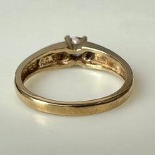 Load image into Gallery viewer, 10K Gold Topaz Diamond Vintage Baby/Child Ring sz 1.25 (1.3g)

