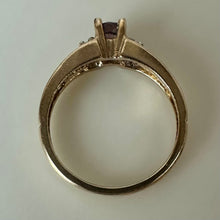 Load image into Gallery viewer, 10K Gold Topaz Diamond Vintage Baby/Child Ring sz 1.25 (1.3g)
