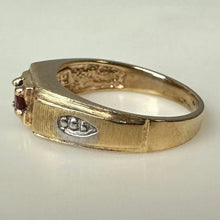 Load image into Gallery viewer, 10K Gold Garnet Vintage Baby/Child Ring sz 0.75 (1.2g)
