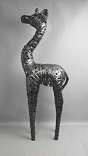 Load image into Gallery viewer, Copper-Tone Woven Strap Metal Giraffe Statue (42")
