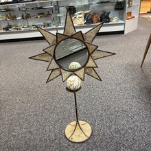 Load image into Gallery viewer, Cast Metal Star Mirror on Stand with Candle Holder (41")
