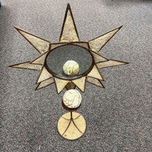 Load image into Gallery viewer, Cast Metal Star Mirror on Stand with Candle Holder (41")
