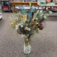 Load image into Gallery viewer, Large Glass Vase with Floral Foliage Decor (38")
