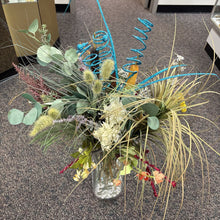 Load image into Gallery viewer, Large Glass Vase with Floral Foliage Decor (38")
