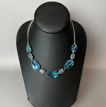 Load image into Gallery viewer, Givenchy Blue Crystal Link Necklace (18")
