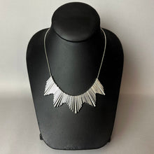Load image into Gallery viewer, Slate Beyond Horizon Silvetone Rhinestone Fringe Bib Necklace (20")

