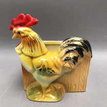 Load image into Gallery viewer, Vintage Rooster by Fence Planter (5x4x3)
