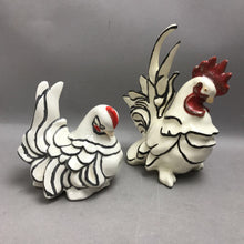Load image into Gallery viewer, Vintage Porcelain Rooster/Hen Set (8")
