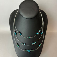 Load image into Gallery viewer, Vintage Napier 3-Strand Floating Crystals Necklace (18")
