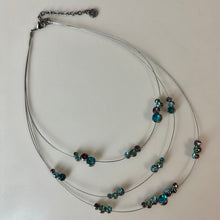 Load image into Gallery viewer, Vintage Napier 3-Strand Floating Crystals Necklace (18")
