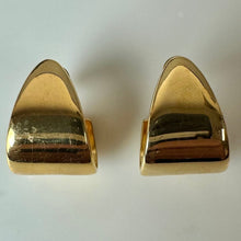 Load image into Gallery viewer, Vintage Monet Goldtone Tapered Wide 3/4 Hoop Earrings (0.75")
