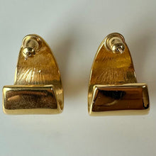 Load image into Gallery viewer, Vintage Monet Goldtone Tapered Wide 3/4 Hoop Earrings (0.75")
