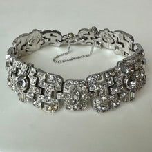 Load image into Gallery viewer, Vintage Art Deco Style Geometric Rhinestone Bracelet (7")
