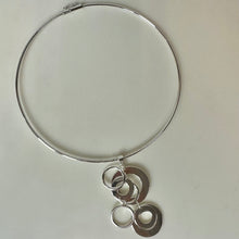 Load image into Gallery viewer, Silvertone Mod Geometric Drop Wire Collar Necklace
