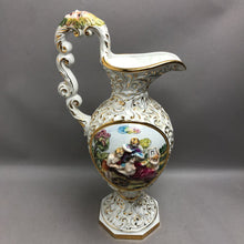 Load image into Gallery viewer, Stunning Vintage Italian Keramos R Capodimonte Vase/ Pitcher (18")
