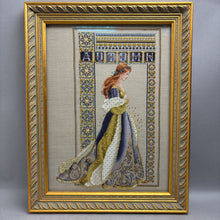 Load image into Gallery viewer, Framed Lavender &amp; Lace "Celtic Autumn" Beaded Cross Stitch (~21.16)
