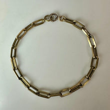Load image into Gallery viewer, Antique Gold Filled Paperclip Link Chain Bracelet (8.5")
