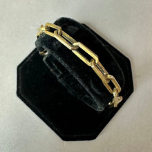 Load image into Gallery viewer, Antique Gold Filled Paperclip Link Chain Bracelet (8.5")
