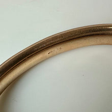 Load image into Gallery viewer, Antique JOE Co.Gold Filled Amethyst Glass Stone Hinged Bangle Bracelet (7" Circumference)
