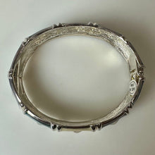 Load image into Gallery viewer, Silvertone Enamel Colorblock Hinged Bangle Bracelet
