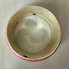 Load image into Gallery viewer, Hot Pink Enamel Silvertone Boho Pattern Wide Bangle Bracelet (8" Circumference)
