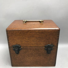 Load image into Gallery viewer, Antique Wooden Box Hinged Lid with Brass Handle (8x9x6)
