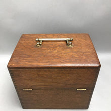 Load image into Gallery viewer, Antique Wooden Box Hinged Lid with Brass Handle (8x9x6)
