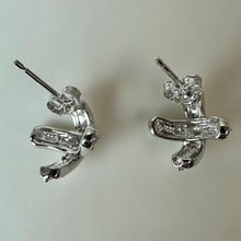 Load image into Gallery viewer, Sterling Cubic Zirconia Kiss Stud Earrings (0.5")
