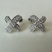 Load image into Gallery viewer, Sterling Cubic Zirconia Kiss Stud Earrings (0.5")
