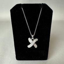Load image into Gallery viewer, Sterling Cubic Zirconia Kiss Pendant on 18" Chain Necklace (0.75")
