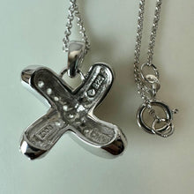 Load image into Gallery viewer, Sterling Cubic Zirconia Kiss Pendant on 18" Chain Necklace (0.75")
