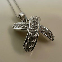 Load image into Gallery viewer, Sterling Cubic Zirconia Kiss Pendant on 18" Chain Necklace (0.75")
