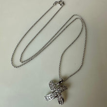 Load image into Gallery viewer, Sterling Cubic Zirconia Kiss Pendant on 18" Chain Necklace (0.75")
