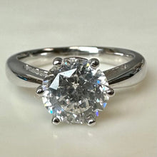 Load image into Gallery viewer, Diamonique Sterling Simulated Diamond Engagement Ring sz 7
