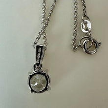 Load image into Gallery viewer, Sterling Simulated Diamond Solitaire Pendant on 18" Chain Necklace
