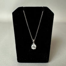 Load image into Gallery viewer, Sterling Simulated Diamond Solitaire Pendant on 18" Chain Necklace
