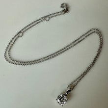 Load image into Gallery viewer, Sterling Simulated Diamond Solitaire Pendant on 18" Chain Necklace
